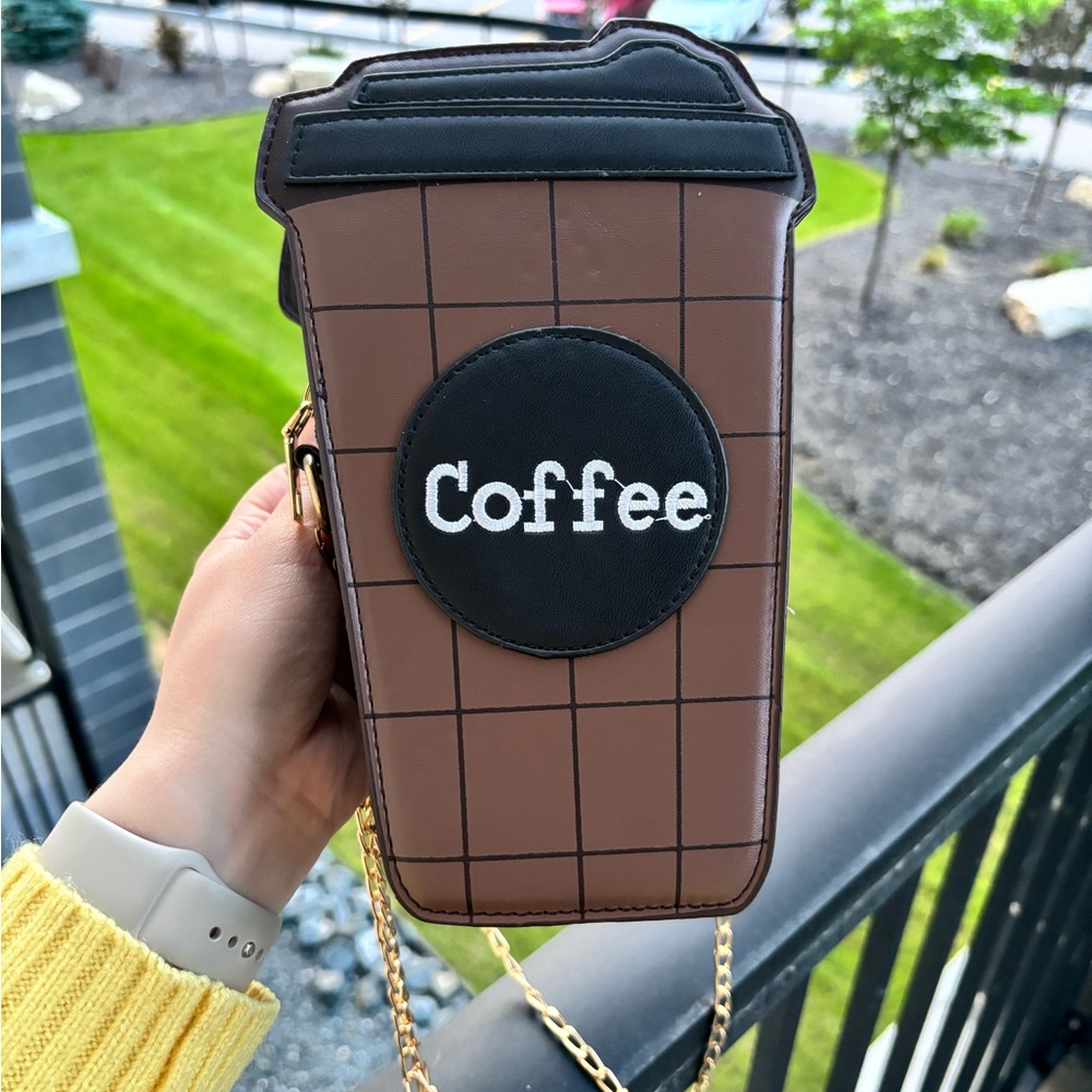 Coffee Cup Novelty Crossbody Bag